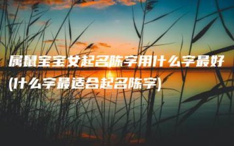 属鼠宝宝女起名陈字用什么字最好(什么字最适合起名陈字)