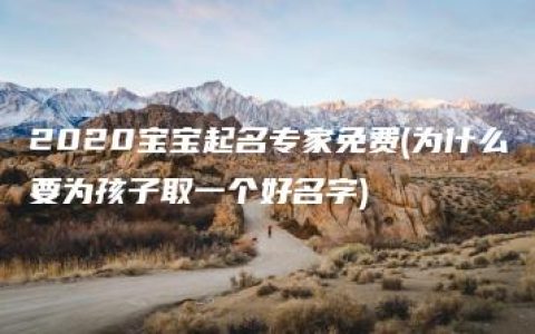 2020宝宝起名专家免费(为什么要为孩子取一个好名字)