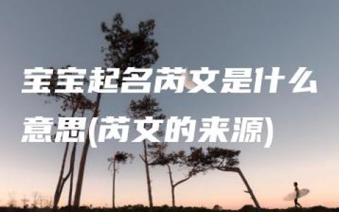 宝宝起名芮文是什么意思(芮文的来源)