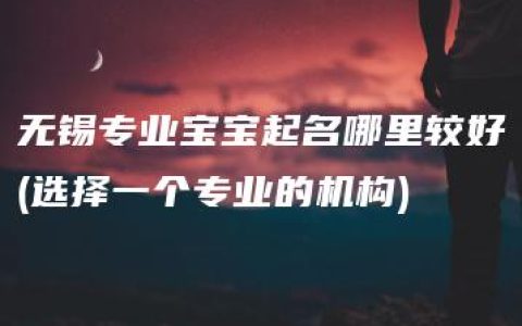 无锡专业宝宝起名哪里较好(选择一个专业的机构)