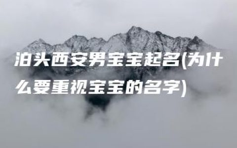 泊头西安男宝宝起名(为什么要重视宝宝的名字)