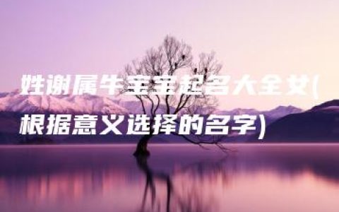 姓谢属牛宝宝起名大全女(根据意义选择的名字)