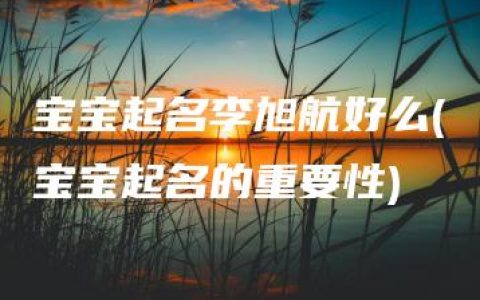 宝宝起名李旭航好么(宝宝起名的重要性)