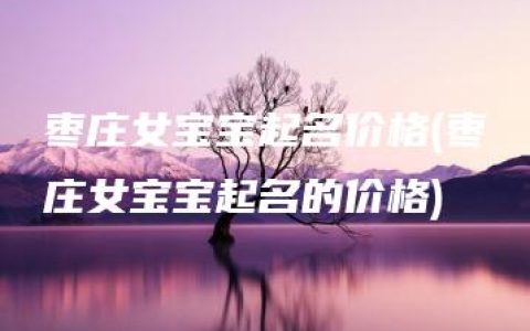 枣庄女宝宝起名价格(枣庄女宝宝起名的价格)