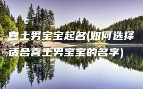 喜土男宝宝起名(如何选择适合喜土男宝宝的名字)