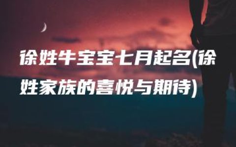 徐姓牛宝宝七月起名(徐姓家族的喜悦与期待)