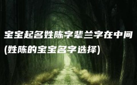 宝宝起名姓陈字辈兰字在中间(姓陈的宝宝名字选择)