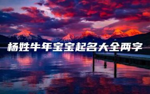 杨姓牛年宝宝起名大全两字