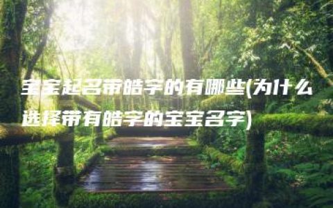 宝宝起名带皓字的有哪些(为什么选择带有皓字的宝宝名字)