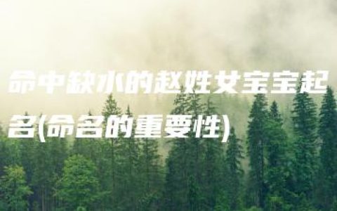 命中缺水的赵姓女宝宝起名(命名的重要性)