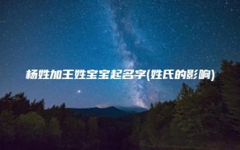 杨姓加王姓宝宝起名字(姓氏的影响)