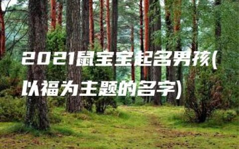 2021鼠宝宝起名男孩(以福为主题的名字)