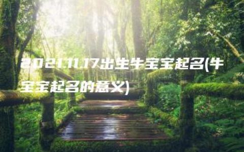 2021.11.17出生牛宝宝起名(牛宝宝起名的意义)