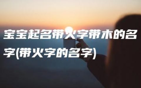 宝宝起名带火字带木的名字(带火字的名字)