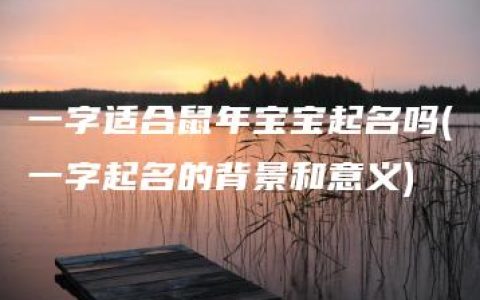 一字适合鼠年宝宝起名吗(一字起名的背景和意义)