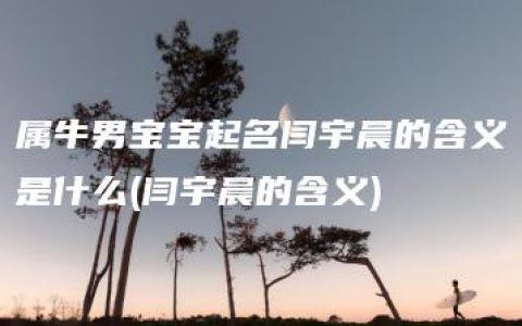 属牛男宝宝起名闫宇晨的含义是什么(闫宇晨的含义)