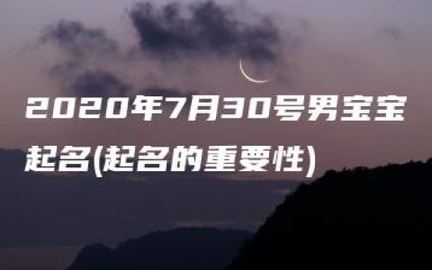 2020年7月30号男宝宝起名(起名的重要性)