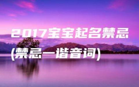 2017宝宝起名禁忌(禁忌一谐音词)