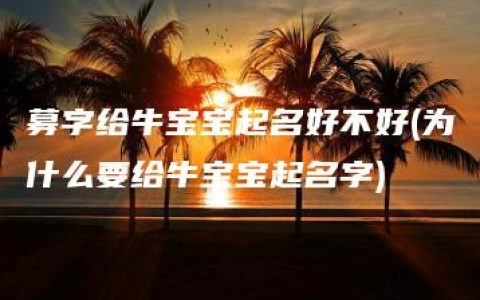 募字给牛宝宝起名好不好(为什么要给牛宝宝起名字)