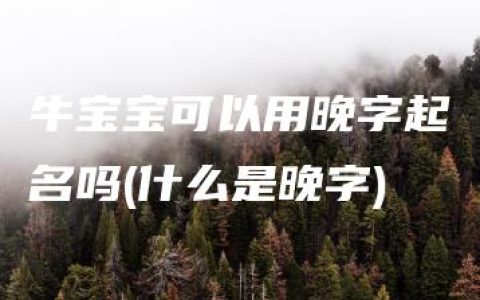 牛宝宝可以用晚字起名吗(什么是晚字)