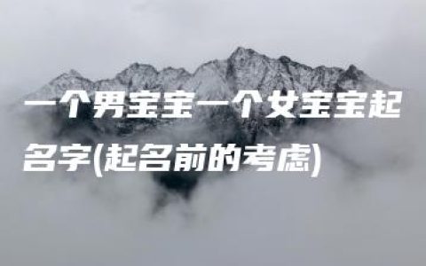 一个男宝宝一个女宝宝起名字(起名前的考虑)