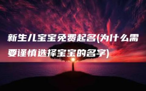 新生儿宝宝免费起名(为什么需要谨慎选择宝宝的名字)