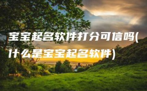 宝宝起名软件打分可信吗(什么是宝宝起名软件)