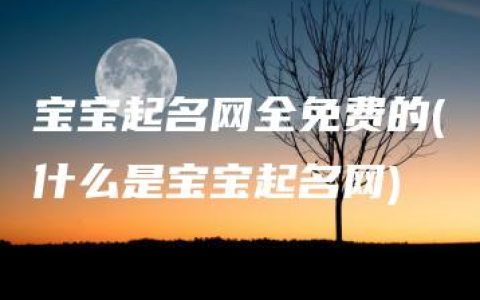 宝宝起名网全免费的(什么是宝宝起名网)