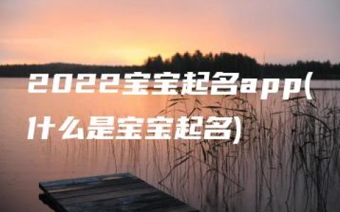 2022宝宝起名app(什么是宝宝起名)