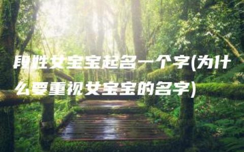 段姓女宝宝起名一个字(为什么要重视女宝宝的名字)