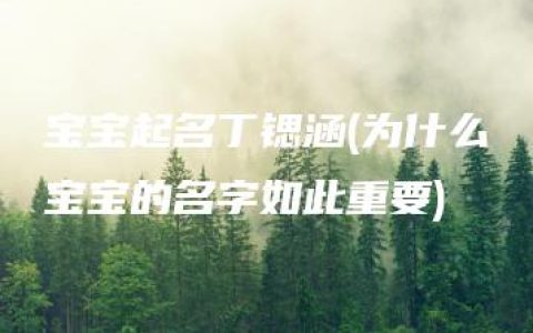 宝宝起名丁锶涵(为什么宝宝的名字如此重要)