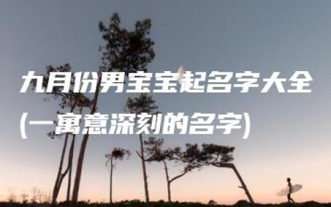 九月份男宝宝起名字大全(一寓意深刻的名字)