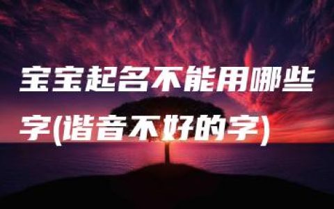 宝宝起名不能用哪些字(谐音不好的字)