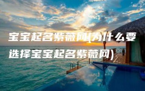 宝宝起名紫薇网(为什么要选择宝宝起名紫薇网)