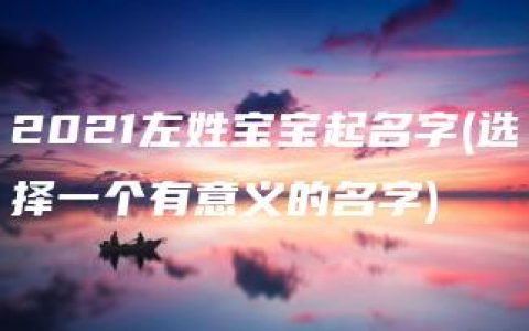 2021左姓宝宝起名字(选择一个有意义的名字)