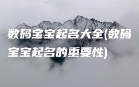 数码宝宝起名大全(数码宝宝起名的重要性)