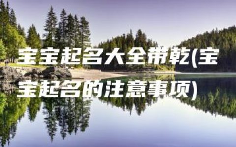 宝宝起名大全带乾(宝宝起名的注意事项)