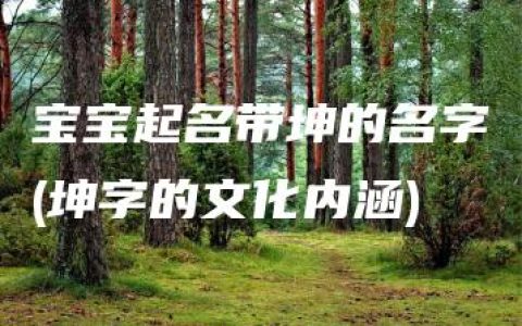 宝宝起名带坤的名字(坤字的文化内涵)