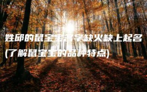 姓邱的鼠宝宝名字缺火缺上起名(了解鼠宝宝的品种特点)