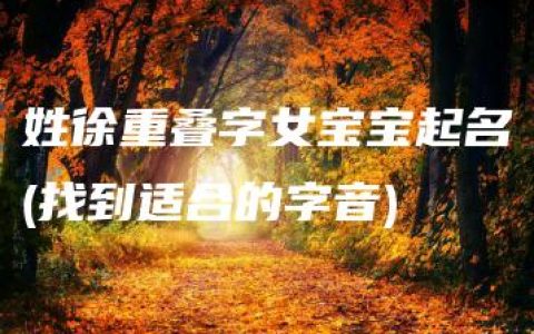 姓徐重叠字女宝宝起名(找到适合的字音)