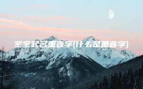 宝宝起名重音字(什么是重音字)