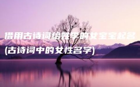 借用古诗词给姓李的女宝宝起名(古诗词中的女性名字)