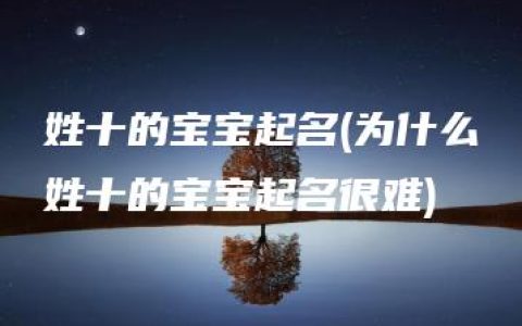 姓十的宝宝起名(为什么姓十的宝宝起名很难)