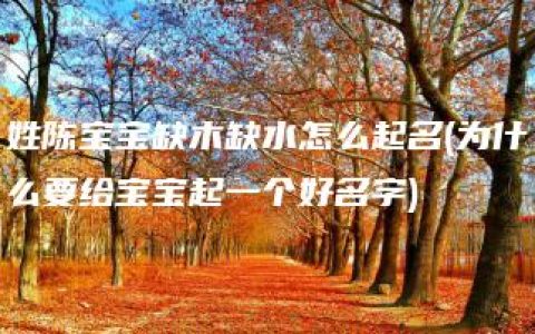 姓陈宝宝缺木缺水怎么起名(为什么要给宝宝起一个好名字)