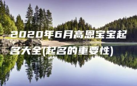 2020年6月高恩宝宝起名大全(起名的重要性)