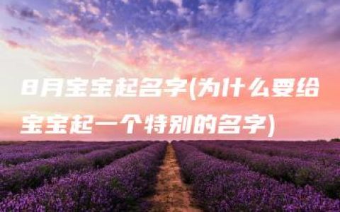 8月宝宝起名字(为什么要给宝宝起一个特别的名字)