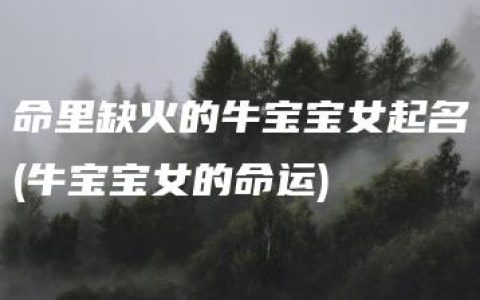 命里缺火的牛宝宝女起名(牛宝宝女的命运)