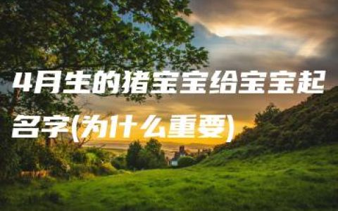 4月生的猪宝宝给宝宝起名字(为什么重要)