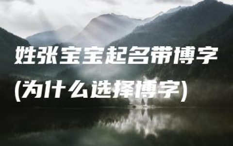 姓张宝宝起名带博字(为什么选择博字)