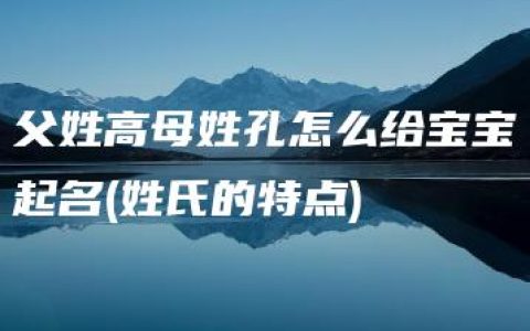 父姓高母姓孔怎么给宝宝起名(姓氏的特点)